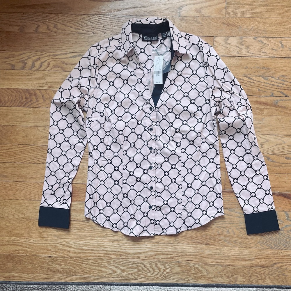NWT pink career shirt by NY&Co sz XS